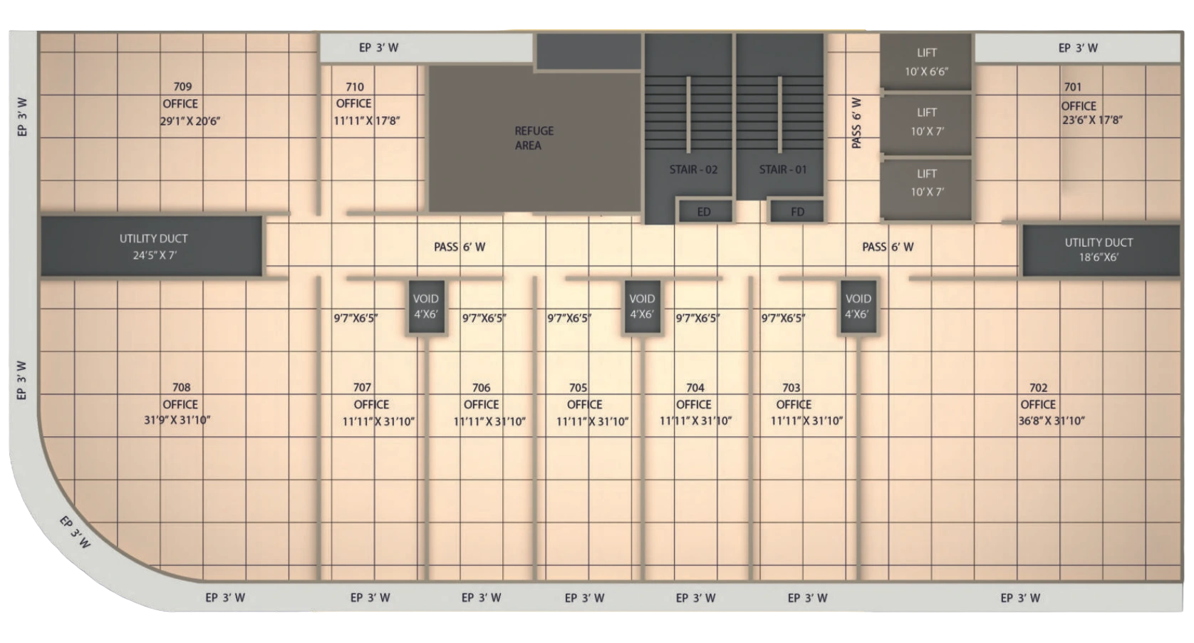 7th Floor - Sarvoday 1 Floor Plan